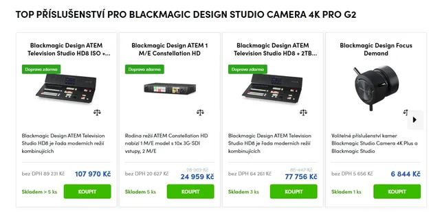 Doporučené příslušenství na detailu produktu SYNTEX.cz